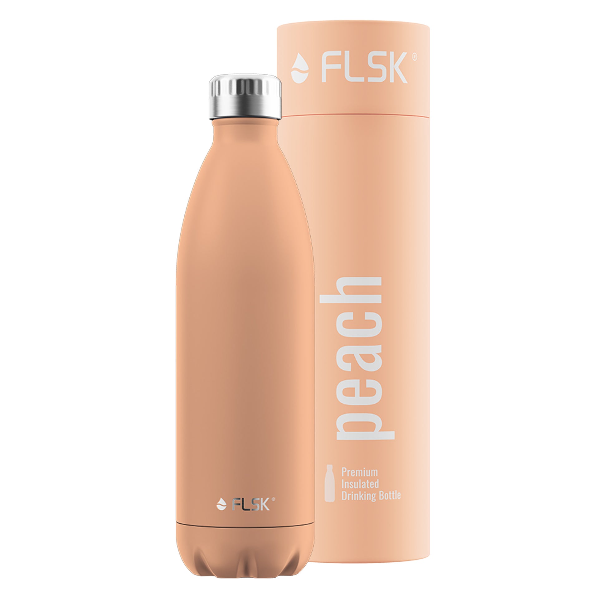 FLSK Trinkflasche aus Edelstahl peach 1000 ml