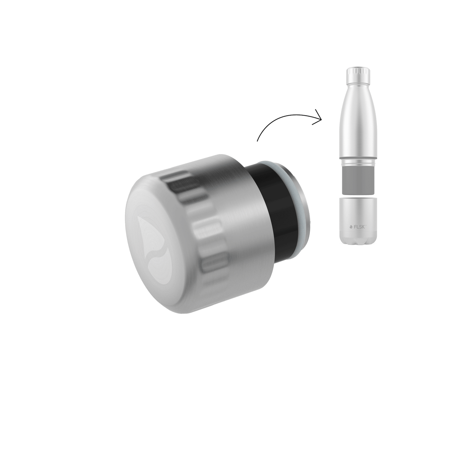 FLSK Trinkflasche mit Becher Ersatzdeckel