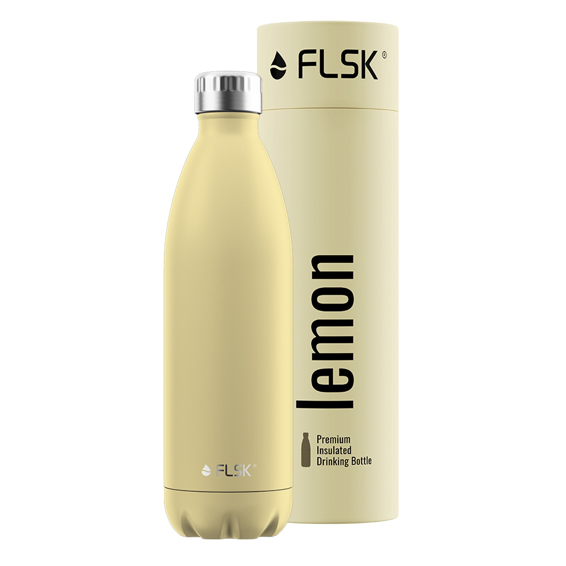 FLSK Trinkflasche aus Edelstahl lemon 1000 ml