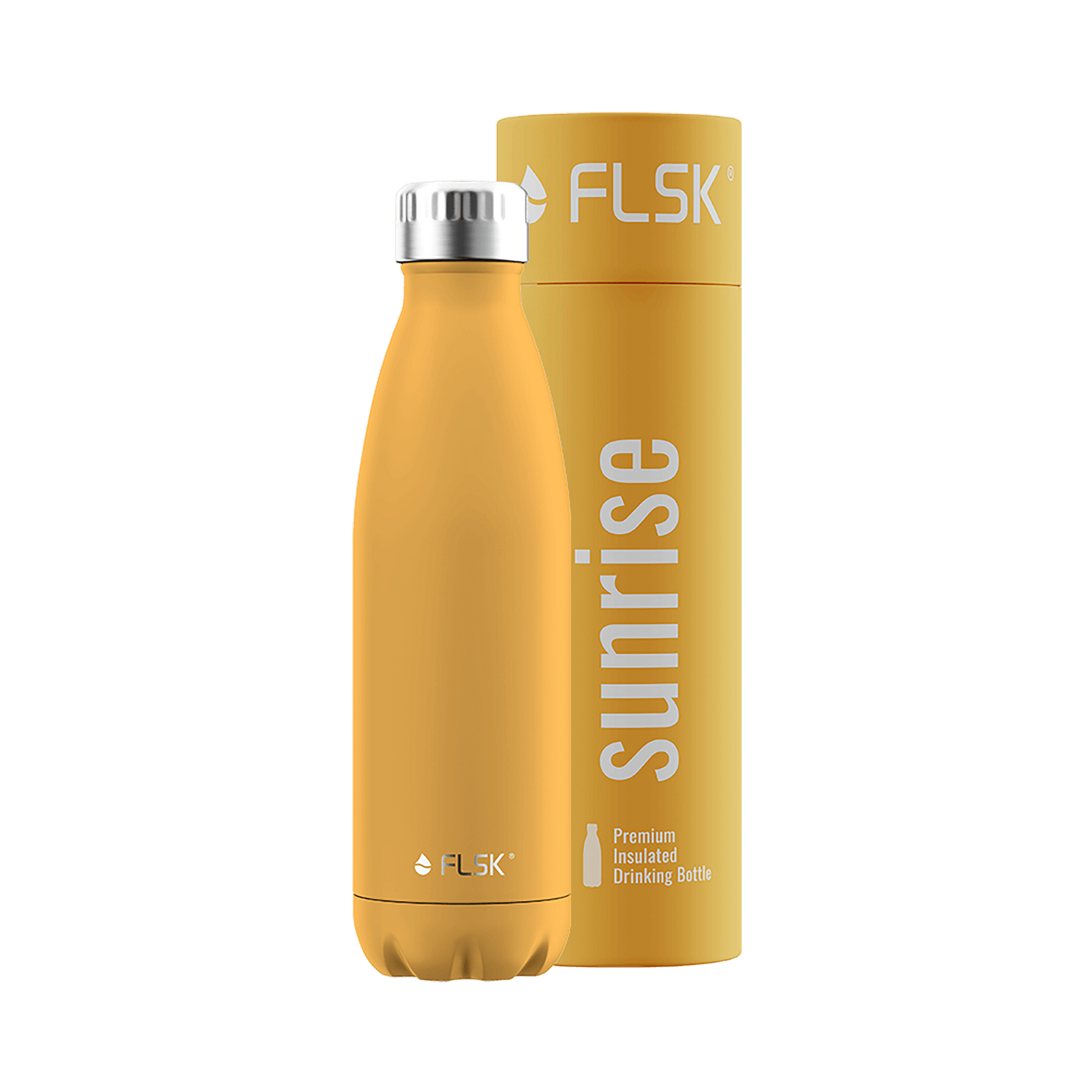 FLSK Trinkflasche 500 ml aus Edelstahl sunrise mit Verpackung