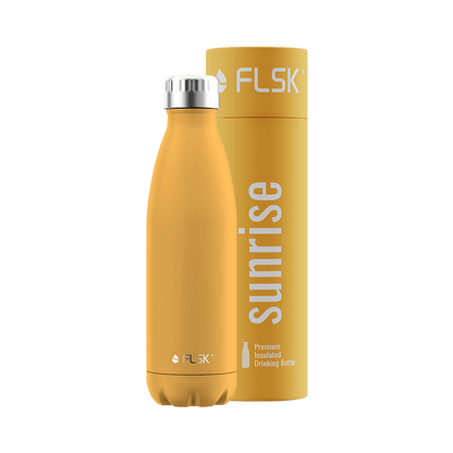 FLSK Trinkflasche 500 ml aus Edelstahl sunrise mit Verpackung