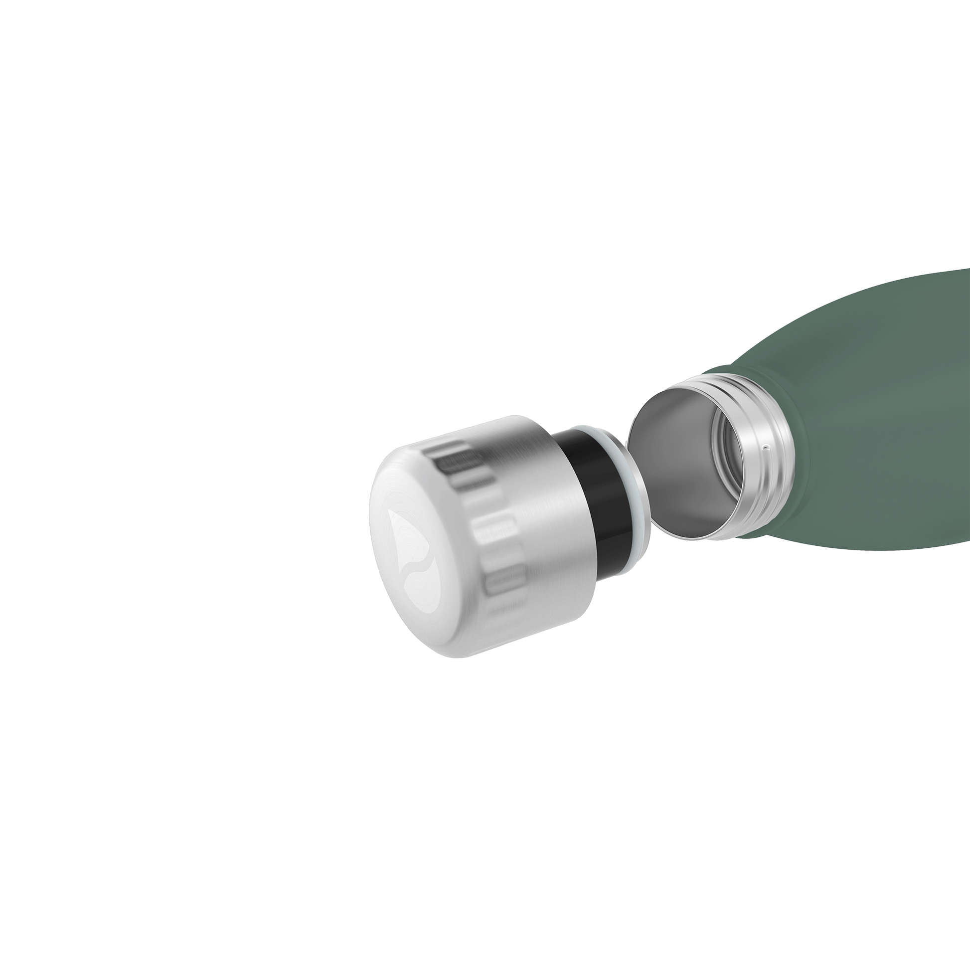 FLSK Trinkflasche mit Becher aus Edelstahl ridge green