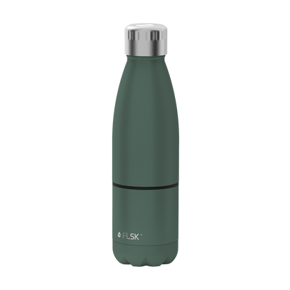 FLSK Trinkflasche mit Becher aus Edelstahl ridge green