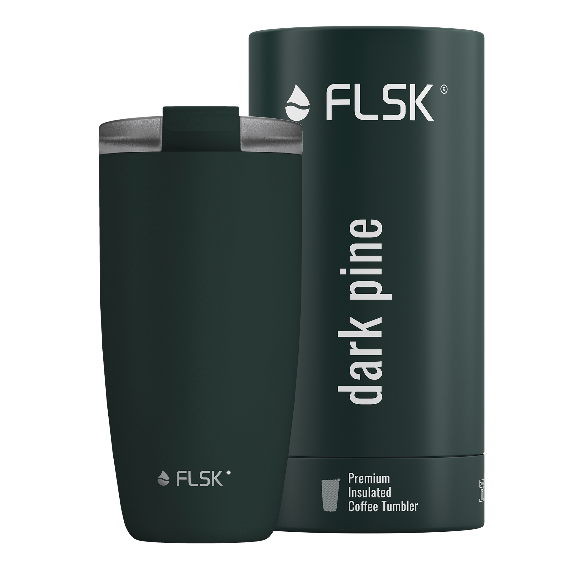 FLSK Kaffeebecher 500 ml aus Edelstahl dark pine