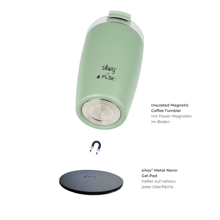 FLSK x silwy magnetischer Kaffeebecher aus Edelstahl sage