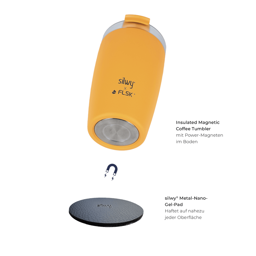 FLSK x silwy magnetischer Kaffeebecher aus Edelstahl sunrise