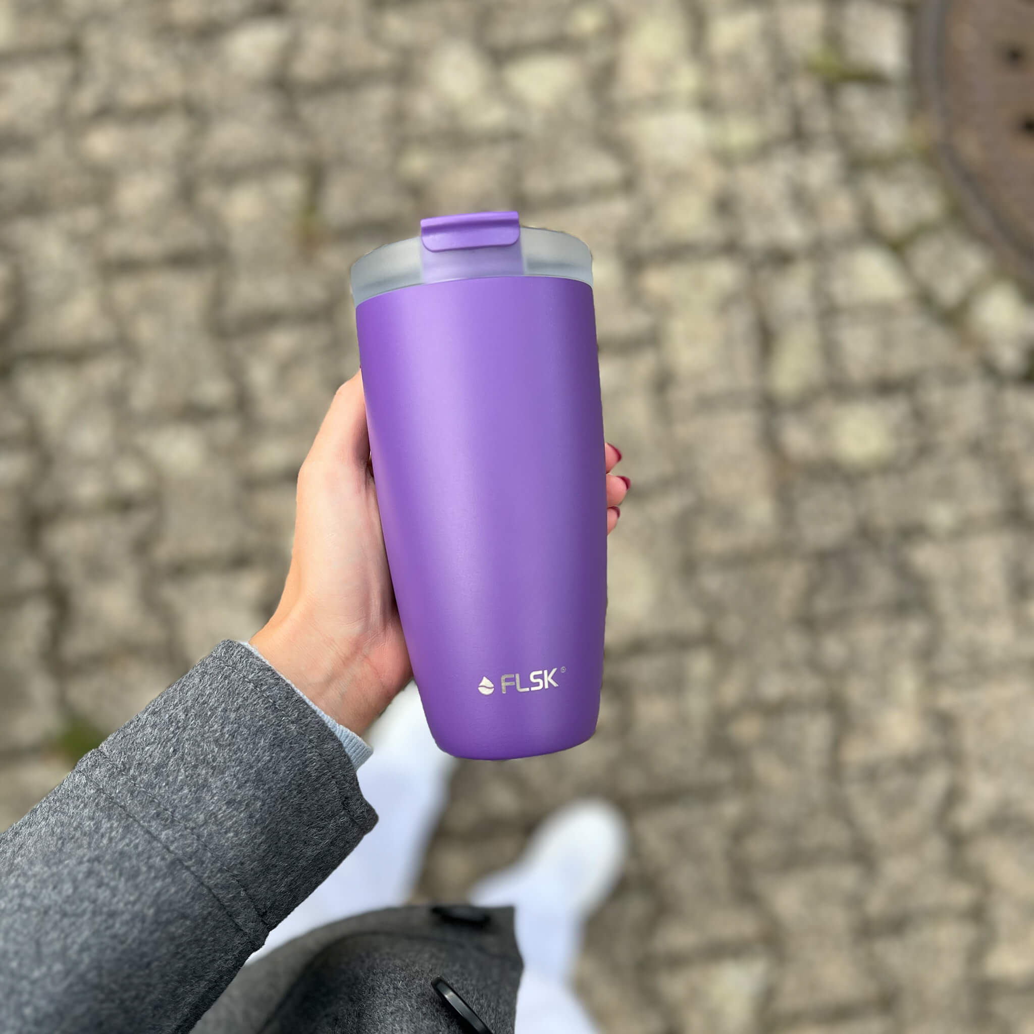 FLSK Kaffeebecher 350 ml nordic plum aus Edelstahl